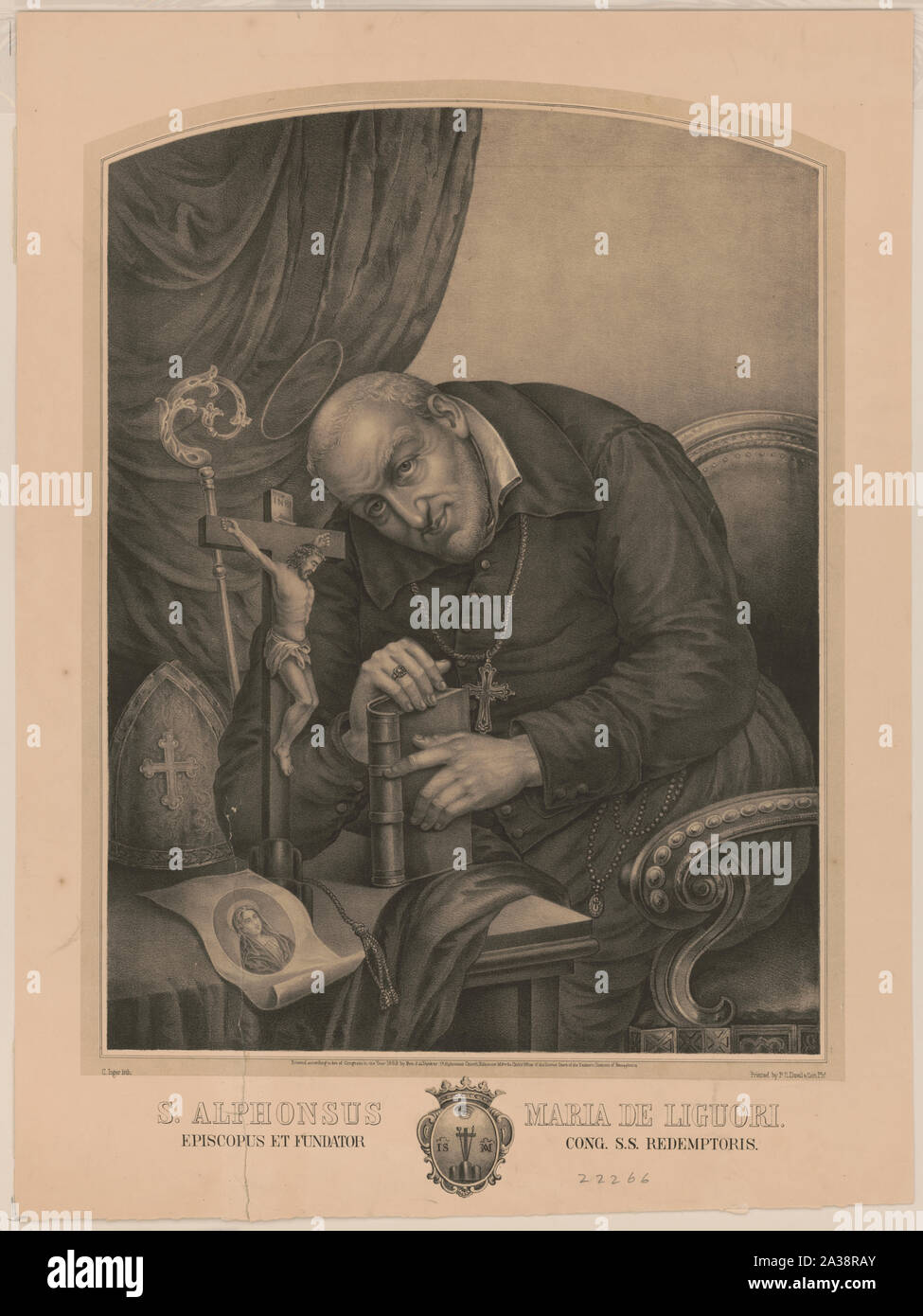 S. [Kartusche] Alfons Maria de Liguori Stockfoto