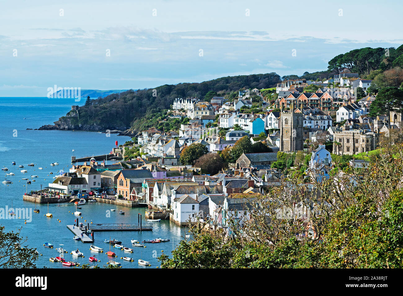 Die Küstenstadt Fowey in Cornwall, England, Großbritannien, Großbritannien. Stockfoto