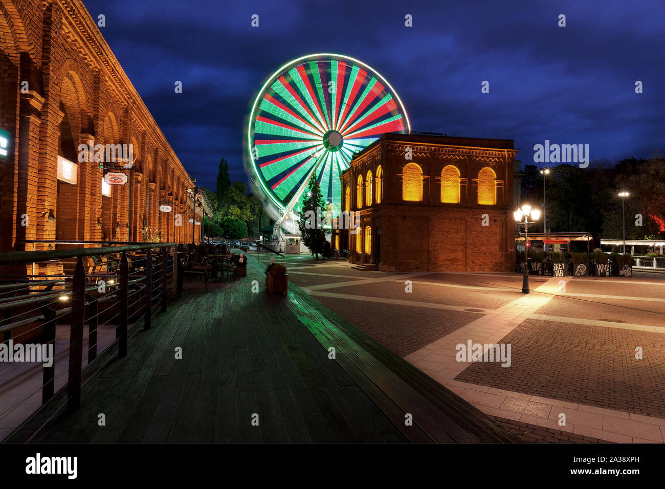 Lodz, Polen - 01.Oktober, 2019: Manufaktura, einem Arts Center, Shopping Mall, und Freizeitkomplex sowie bedeutende touristische Kapital der Stadt Stockfoto