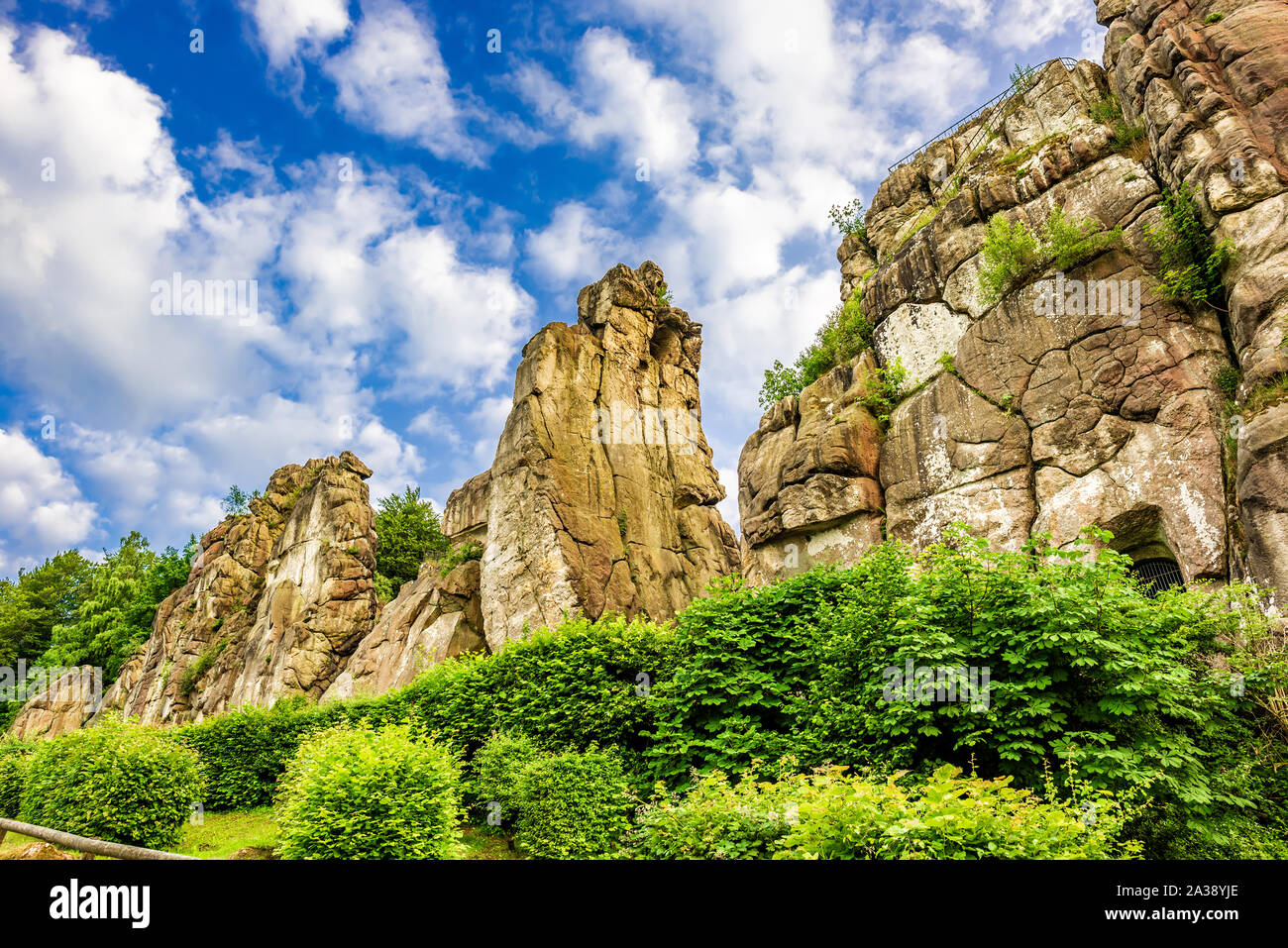 Externsteine im Teutoburger Wald, Deutschland Stockfoto