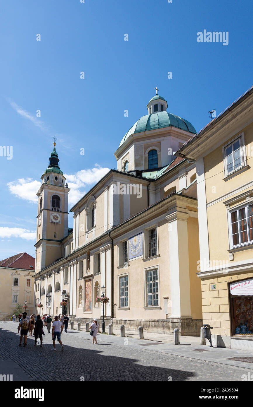 Ljubljana (St Nicholas's) Kathedrale, Ciril-Metodov trg, Altstadt, Ljubljana, Slowenien Stockfoto