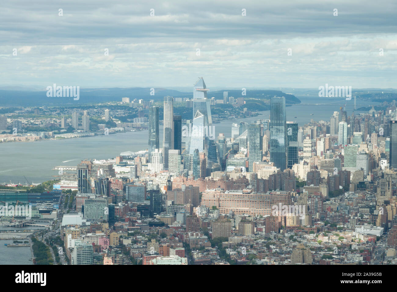 Die Aussicht von der Einen Welt Sternwarte auf dem One World Trade Center, New York, USA Stockfoto