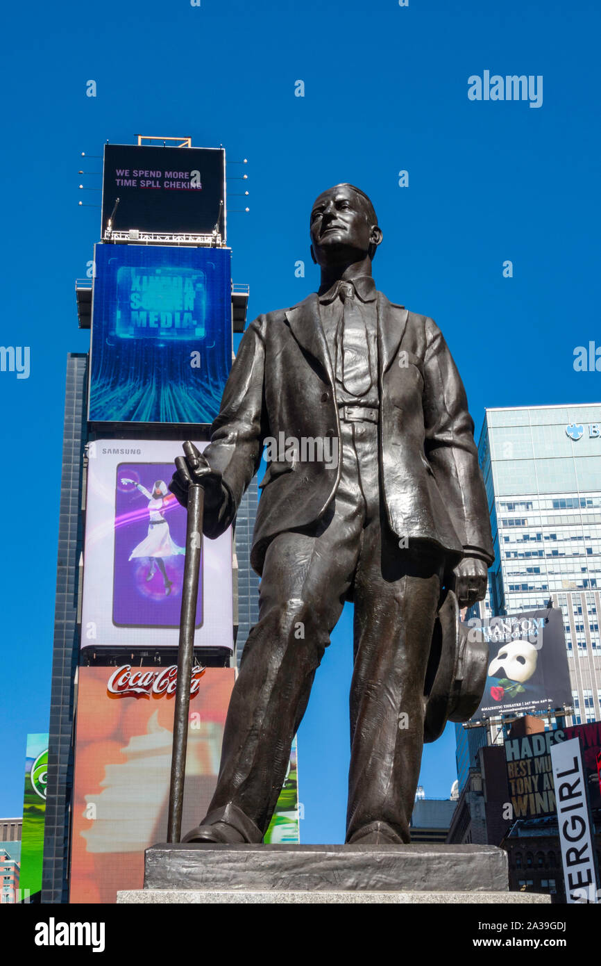 George M. Cohan Statue, Vater Duffy Square, NYC Stockfoto