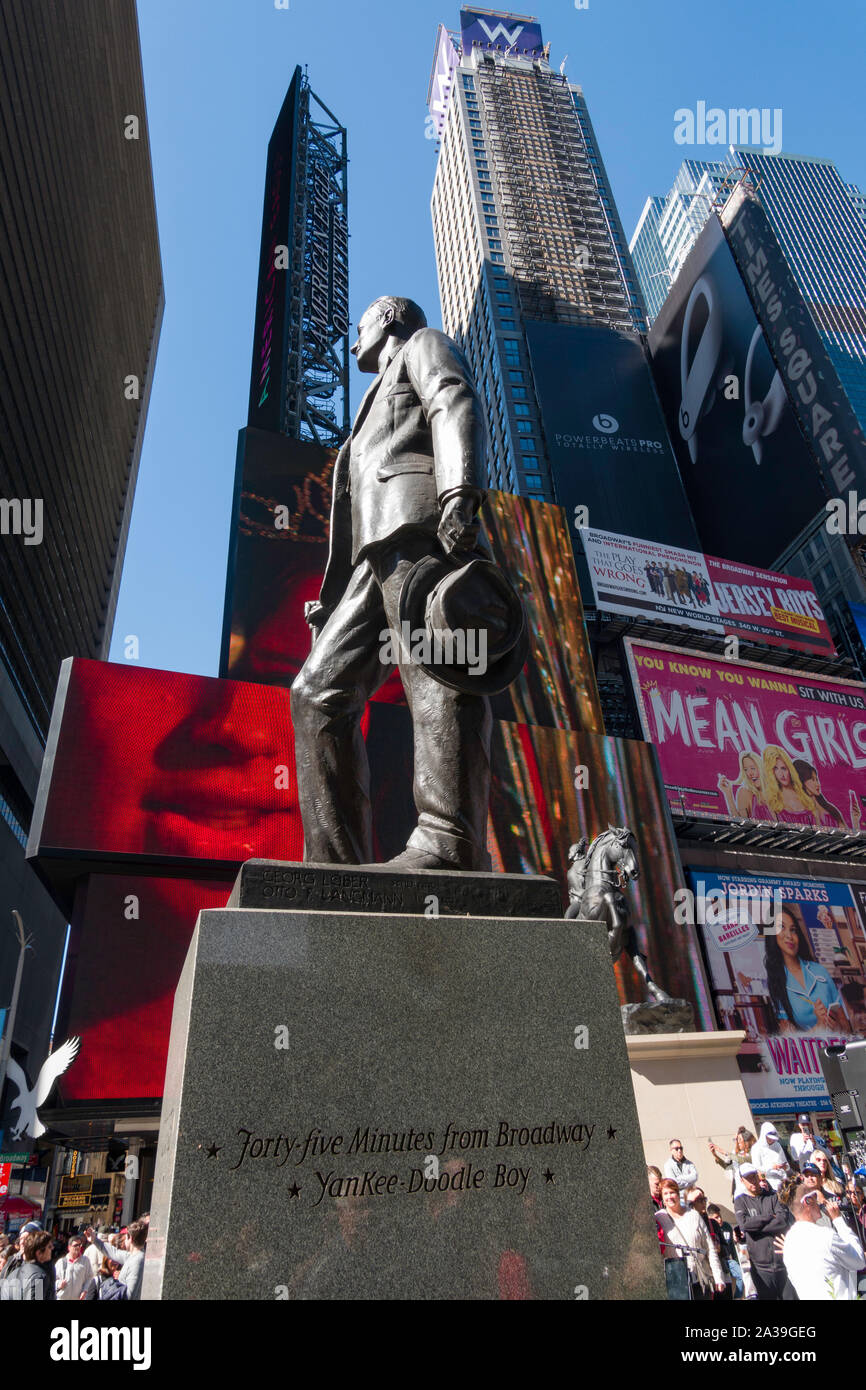 Die George M. Cohan Statue in Times Square, New York City, USA Stockfoto