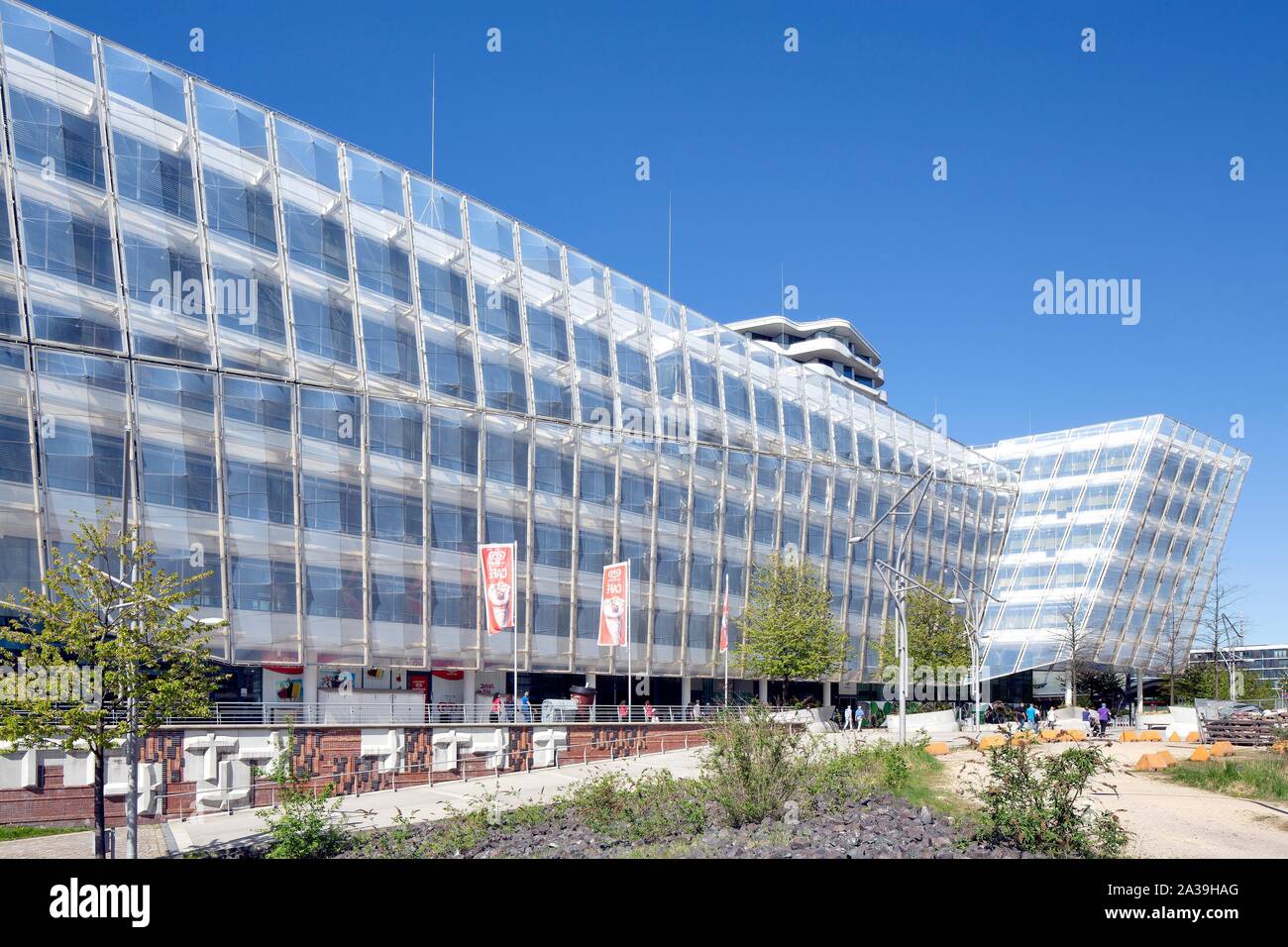 Unileverhaus, die Firmenzentrale von Unilever Deutschland, Behnisch Architekten, Hafencity, Hamburg, Deutschland Stockfoto