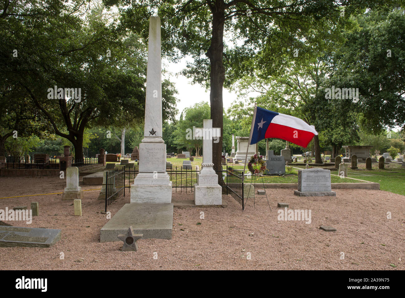 Szene von Morton Friedhof in Richmond, Texas, südwestlich von Houston Stockfoto