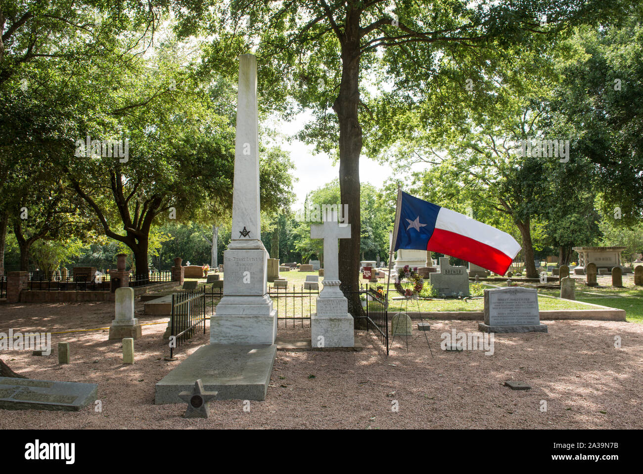 Szene von Morton Friedhof in Richmond, Texas, südwestlich von Houston Stockfoto