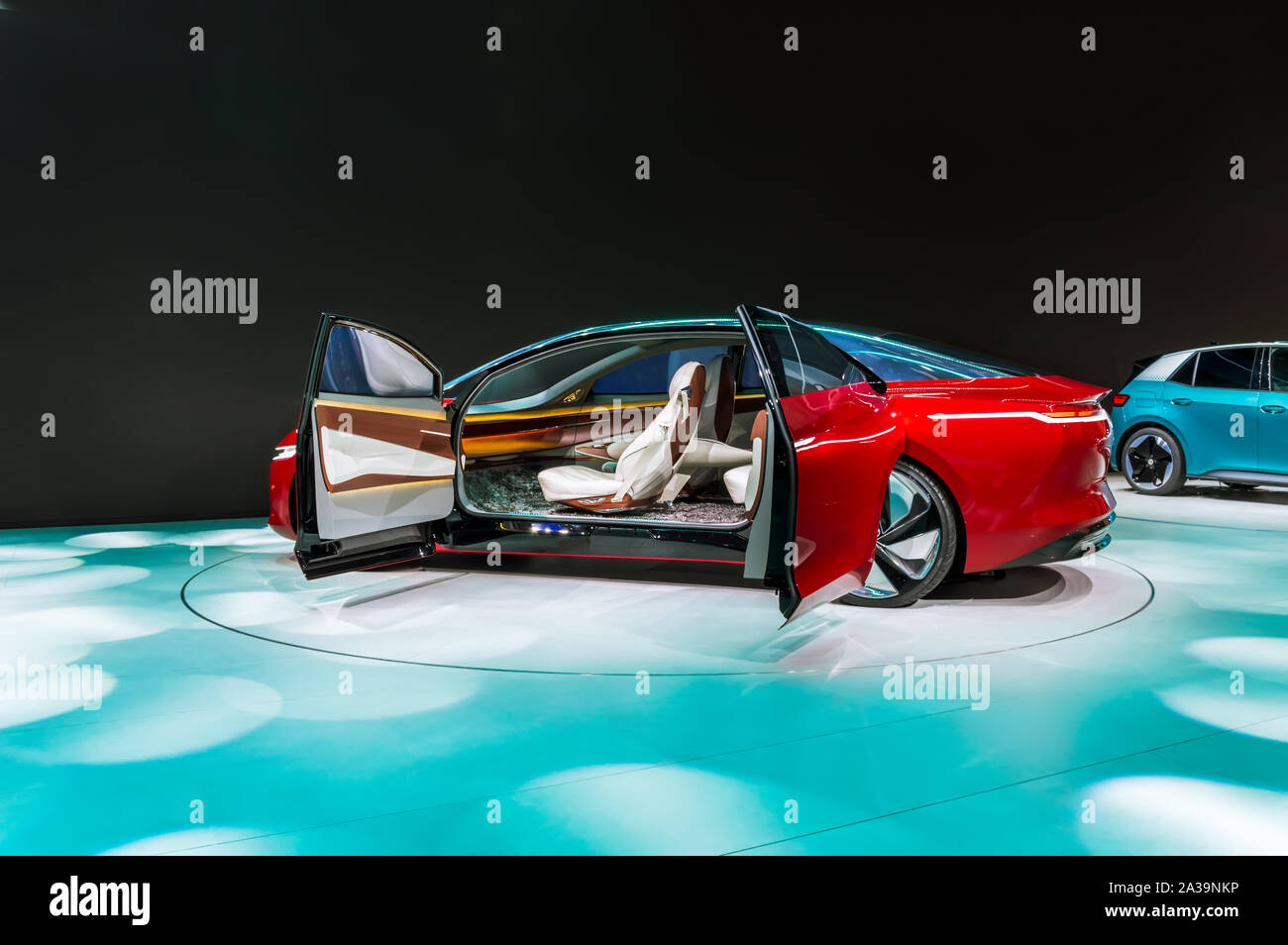 Autonomous Car Interior Design Concept Stockfotos