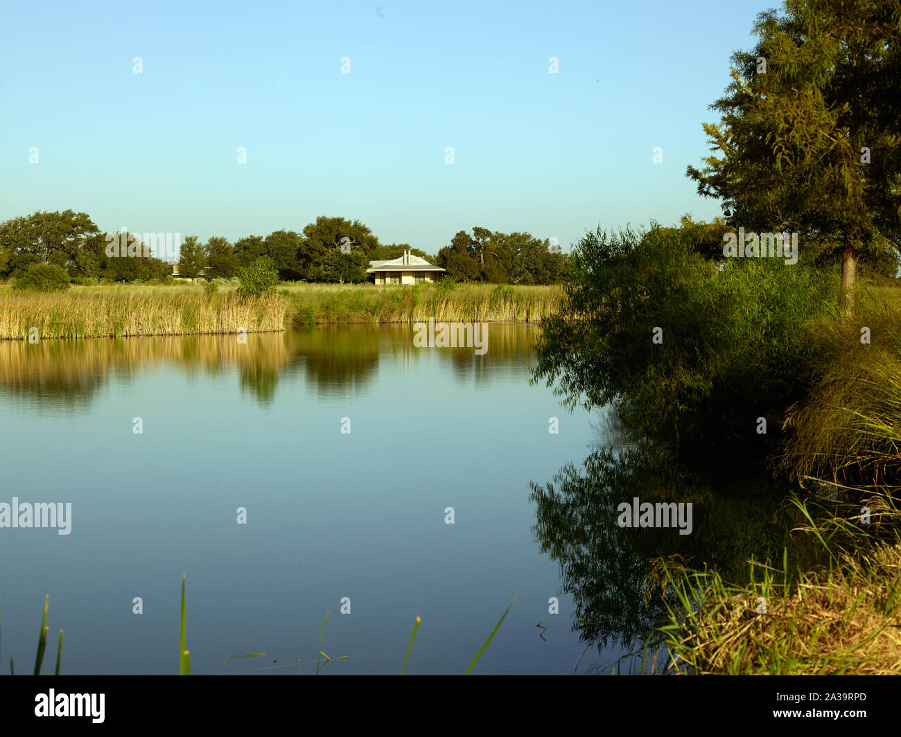 Szene aus dem 1.600-acre Crawford Ranch, die der ehemalige Präsident George W. Bush und ehemalige First Lady Laura Bush in der Nähe von Crawford in McLennon County, Texas besessen Stockfoto