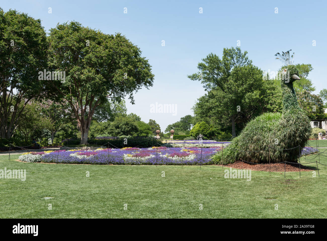 Szene aus dem 66 Hektar grossen Dallas Arboretum und Botanischer Garten in Dallas, Texas Stockfoto