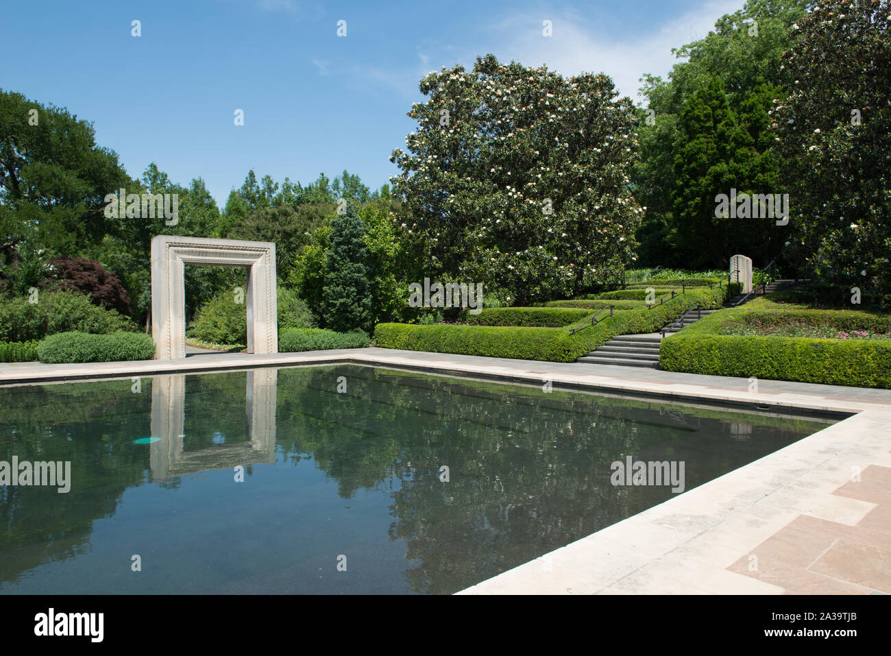 Szene aus dem 66 Hektar grossen Dallas Arboretum und Botanischer Garten in Dallas, Texas Stockfoto
