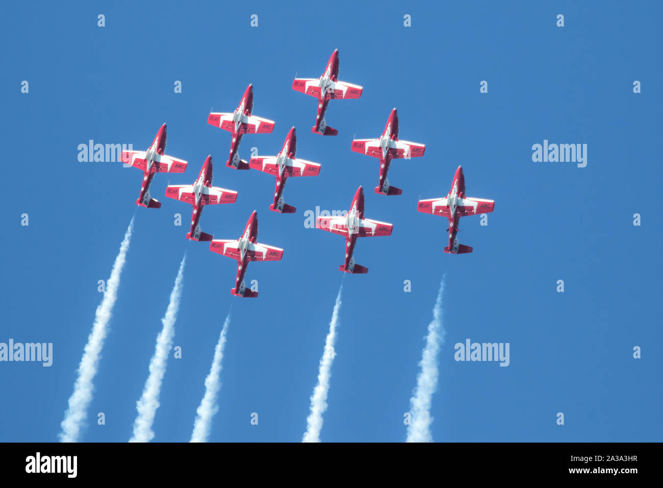 Royal Canadian Air Force die Snowbirds. Die in der Großen pazifischen Airshow Huntington Beach Kalifornien USA. Die größte Airshow in den USA Stockfoto