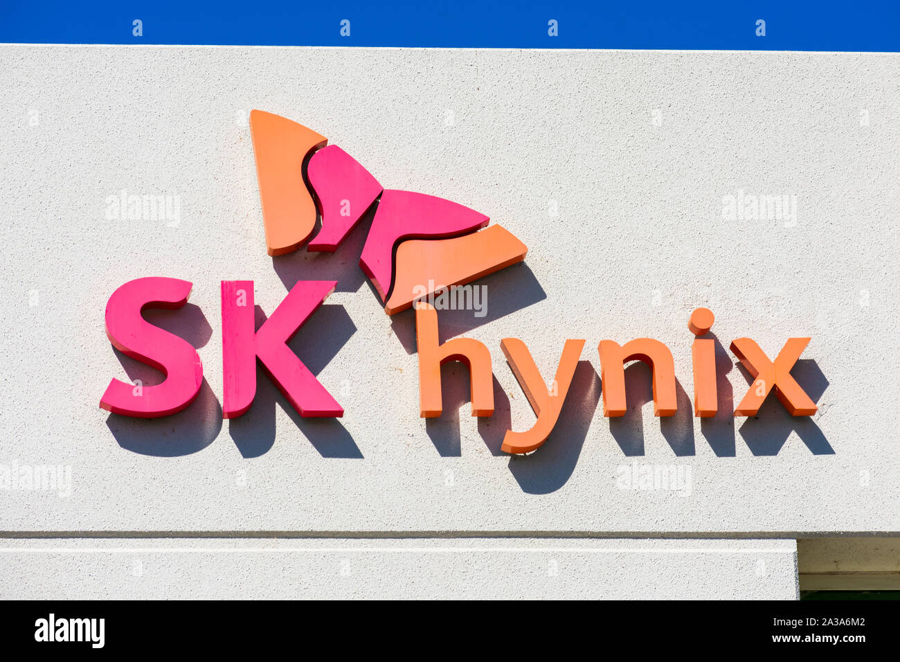 SK Hynix Amerika Zeichen in der Nähe des Hauptsitzes in Silicon Valley. SK Hynix ist eine Südkoreanische Elektronikhersteller Stockfoto