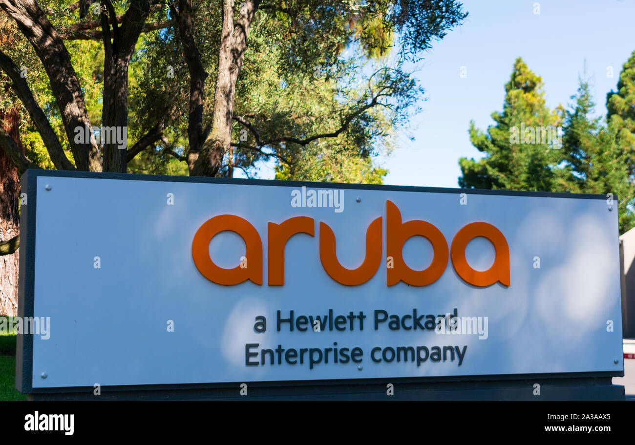 Aruba Networks ist eine drahtlose Vernetzung Tochtergesellschaft von Hewlett Packard Enterprise Company Stockfoto