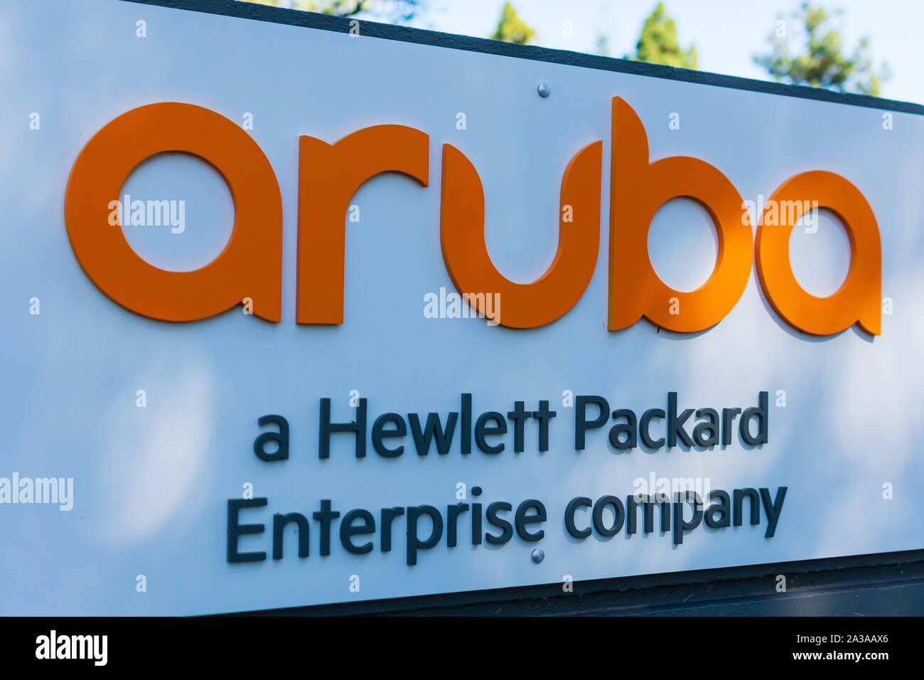 Aruba Networks ist eine drahtlose Vernetzung Tochtergesellschaft von Hewlett Packard Enterprise Company Stockfoto
