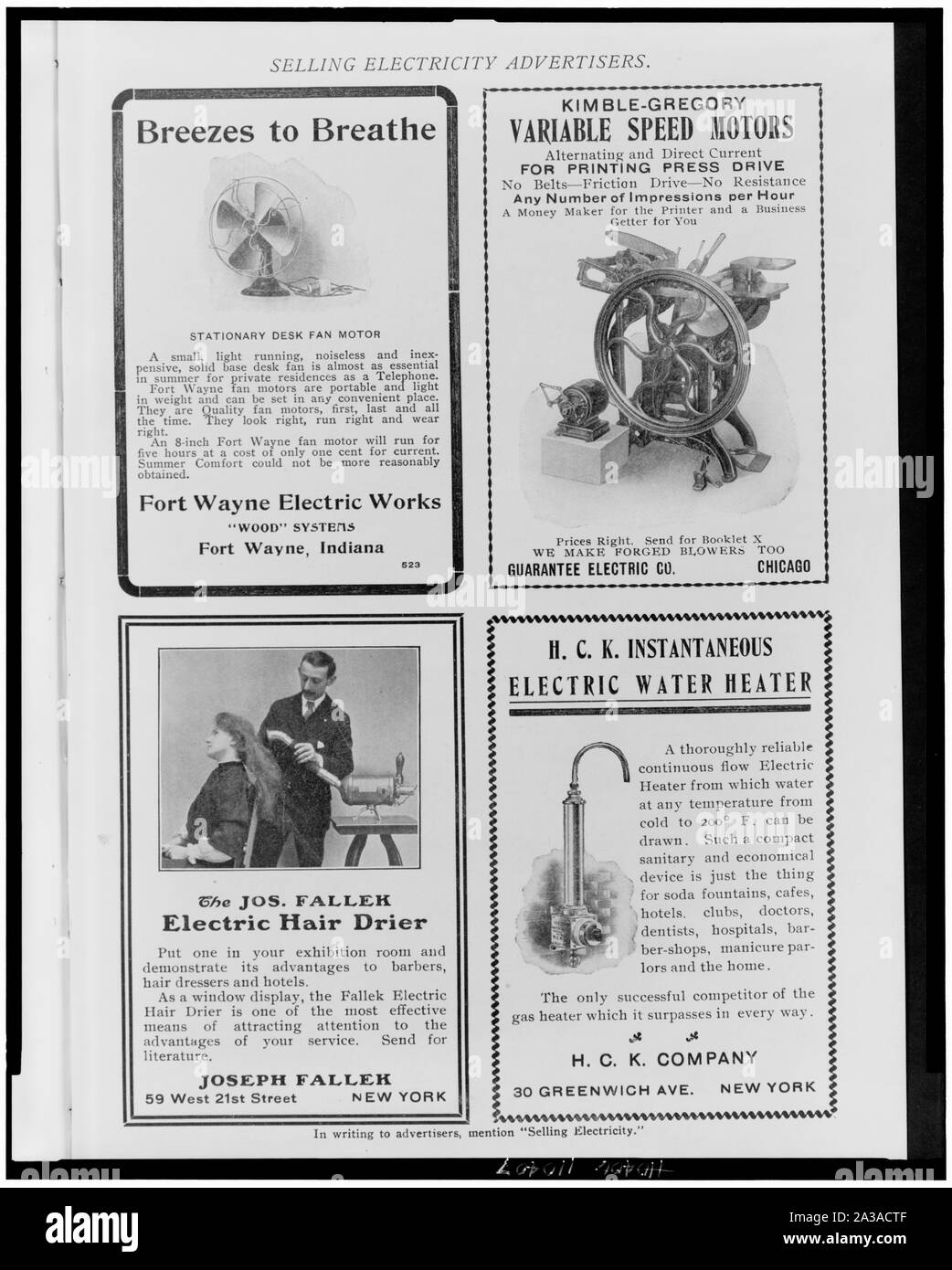 Verkauf von Strom Inserenten Stockfoto