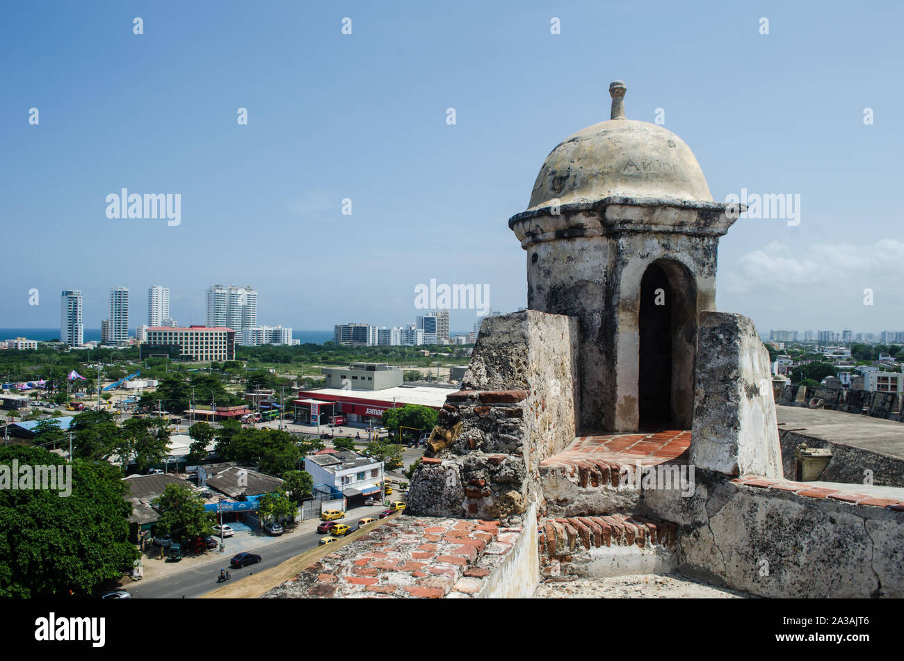 San Felipe de Barajas Castle, eines der Wahrzeichen in Cartagena Stockfoto