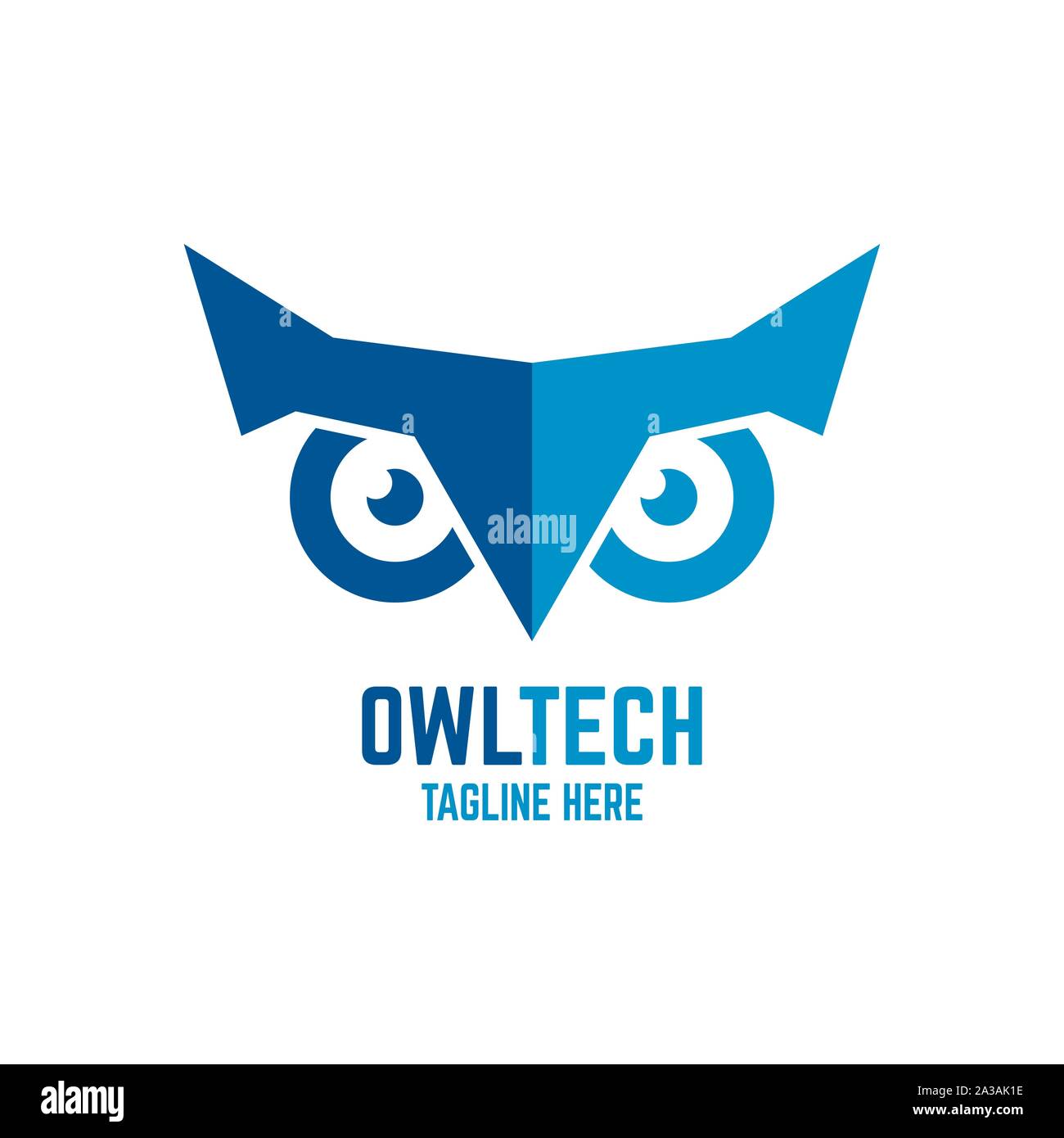 Moderne Eule und Technologie Logo. Vector Illustration. Stock Vektor