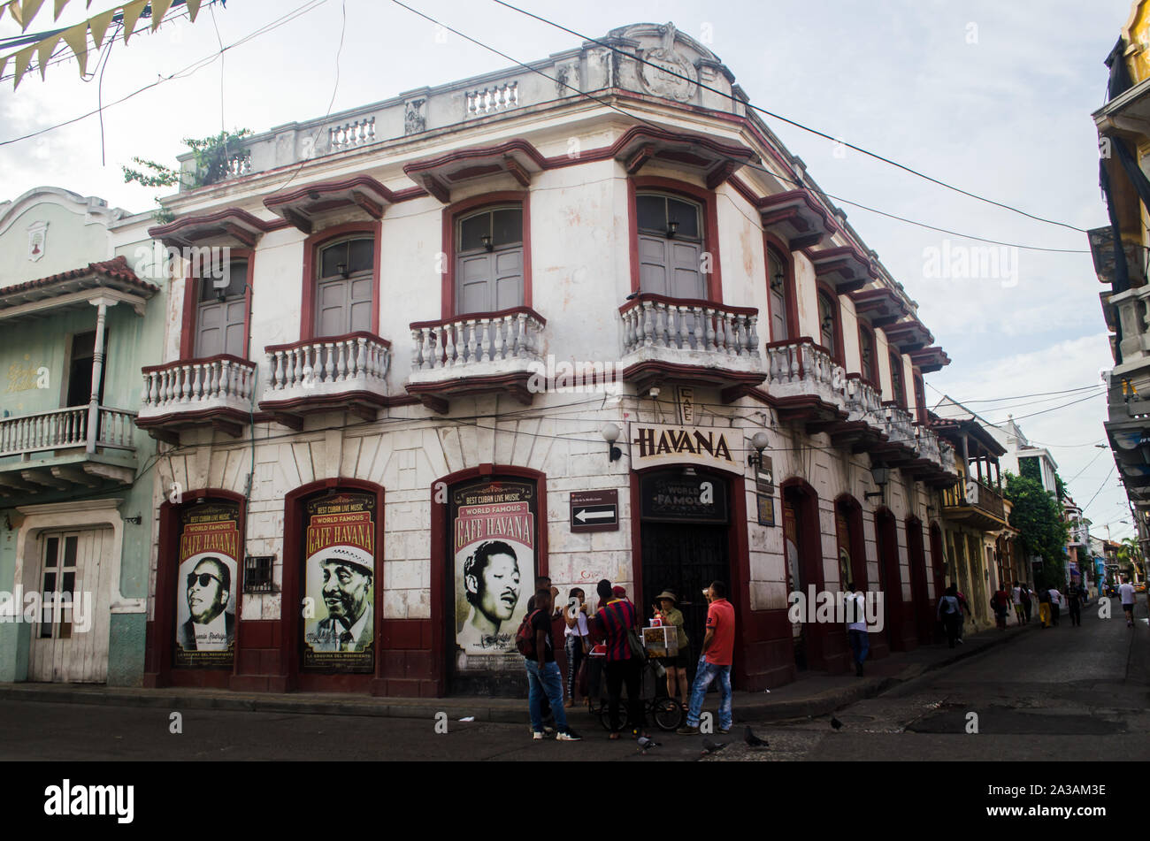 Beliebtes Cafe Havanna in Getsemani Stockfoto