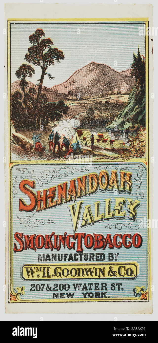 Shenandoah Valley Tabak hergestellt von Wm. H. Goodwin & Co., 207 & 209 Water St., New York. Stockfoto Shenandoah Valley Tabak hergestellt von Wm. H. Goodwin & Co., 207 & 209 Water St., New York. Stockfoto