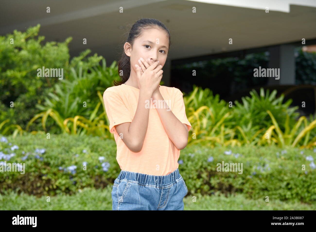 Eine stille Asiatische Person Stockfoto