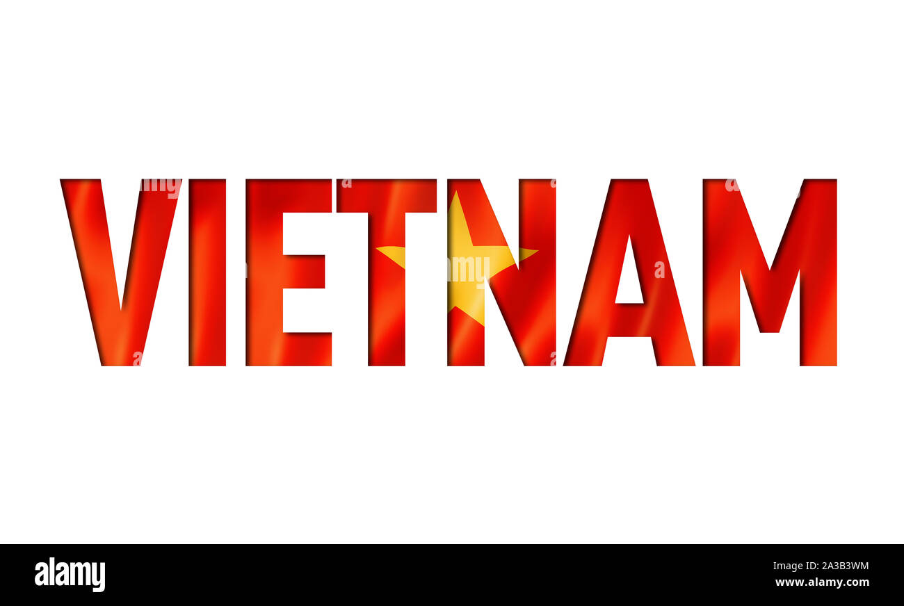 Vietnamesische flag Text Font. Vietnam Symbol Hintergrund Stockfoto