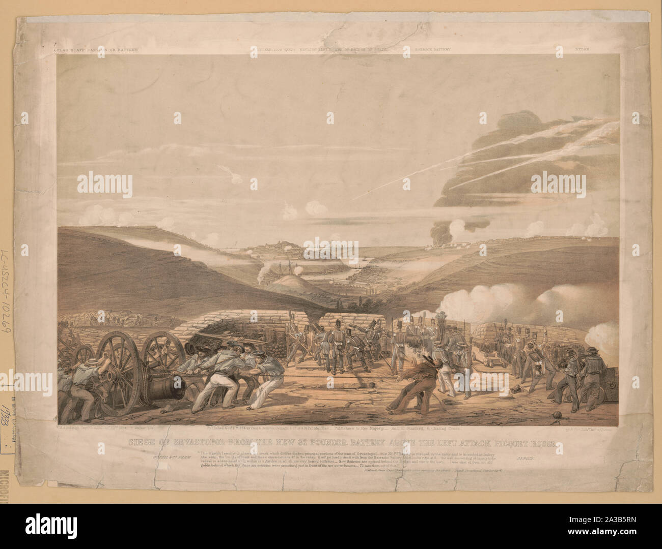 Belagerung von Sewastopol aus der neuen 32-Pfünder Batterie über der linken Angriff Picquet Haus/M.A. Biddulph Captn. R.A. del. ; E. Walker lith. ; Tag & Sohn, Lithrs. Zu der Königin. Stockfoto Belagerung von Sewastopol aus der neuen 32-Pfünder Batterie über der linken Angriff Picquet Haus/M.A. Biddulph Captn. R.A. del. ; E. Walker lith. ; Tag & Sohn, Lithrs. Zu der Königin. Stockfoto