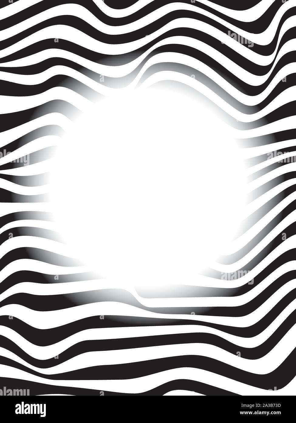 Abstrakte op-art Hintergrund, optische Illusion Zebrafell Muster mit weichen kreisrunden transparenten Kopie Raum Stock Vektor