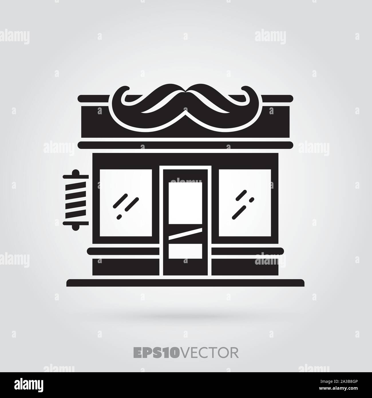 Barbershop glyph Icon. Süße kleine mans Beauty Salon Store Symbol. Feste schwarze EPS 10 Vektor friseure Gebäude. Stock Vektor