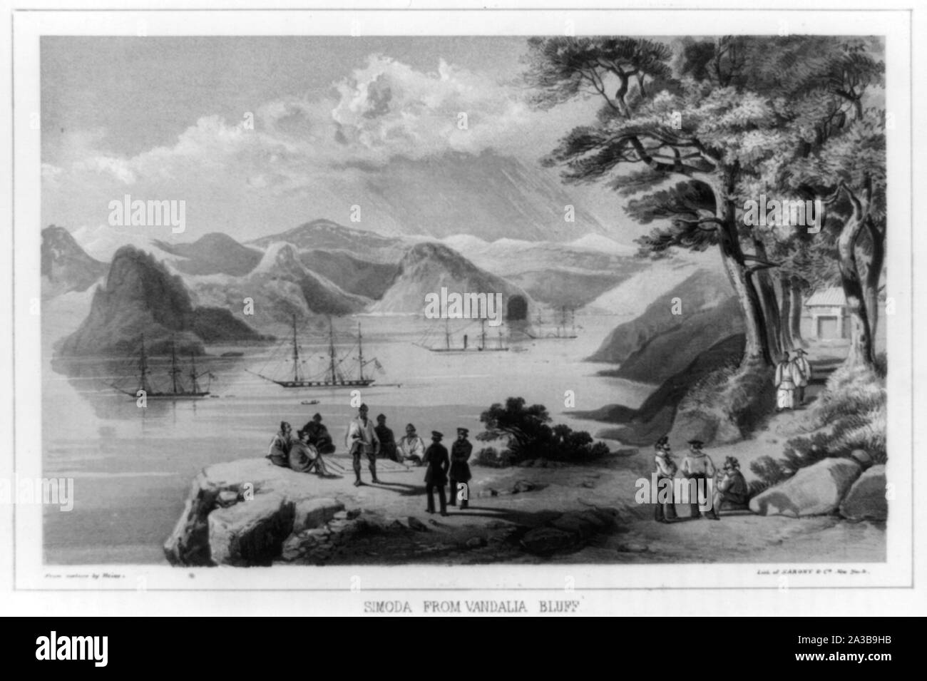 Von simoda Vandalia Bluff/aus der Natur von Heine; lith. von Sarony & Co., New York. Stockfoto