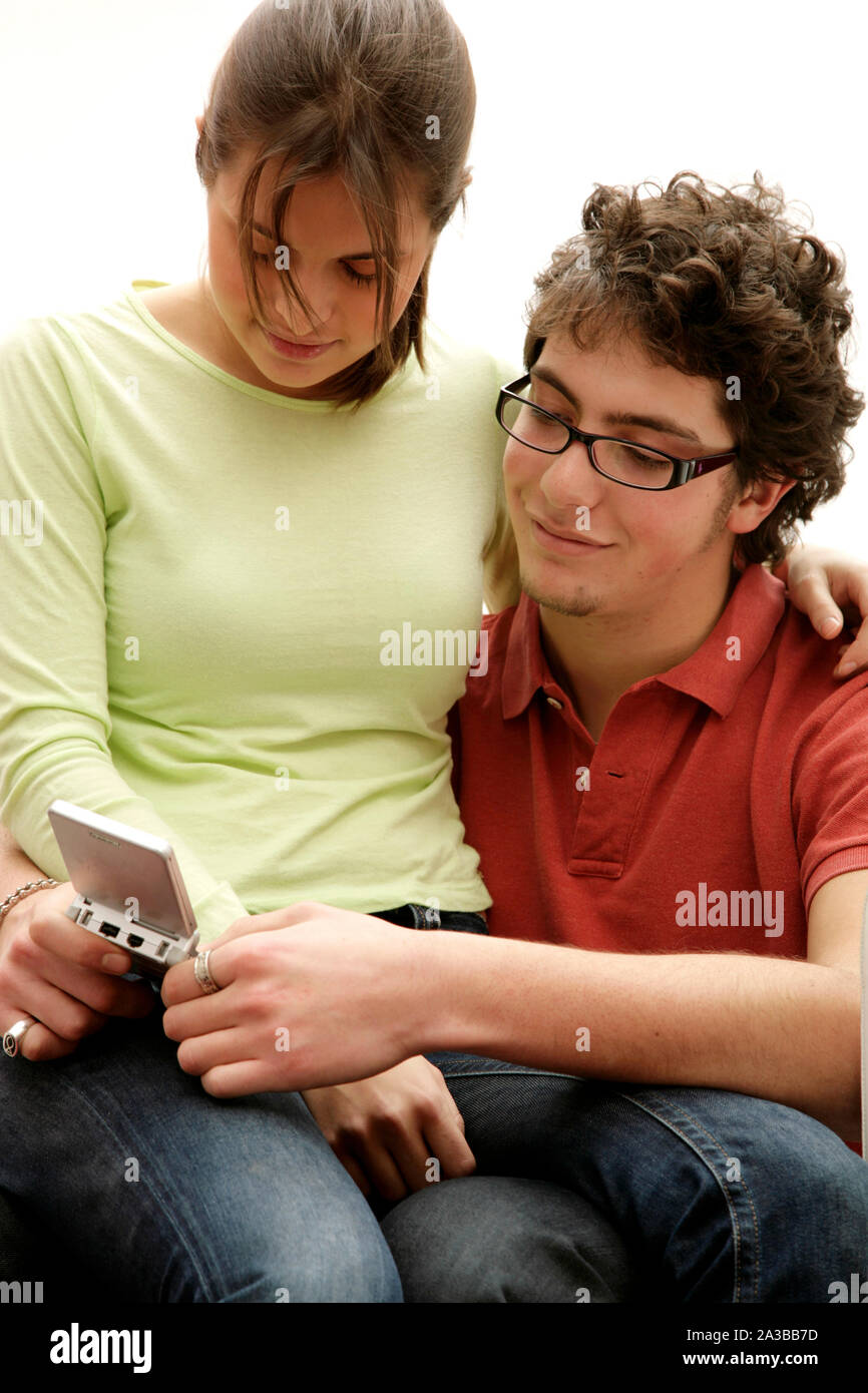 Jugendliche Paar mit video Spiel Stockfoto
