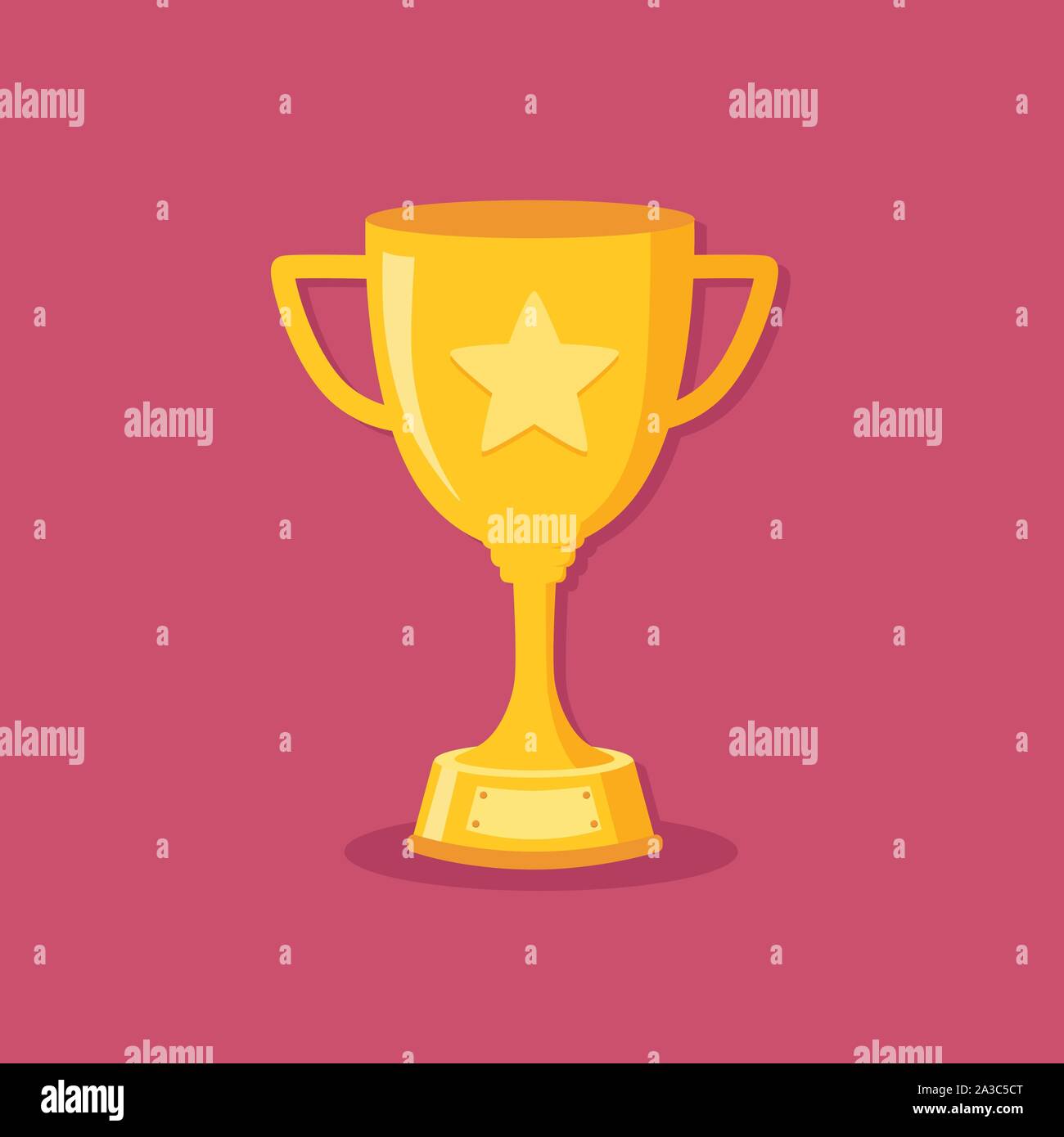 Goldene Trophäe Schale flache Design Vector Stock Vektor