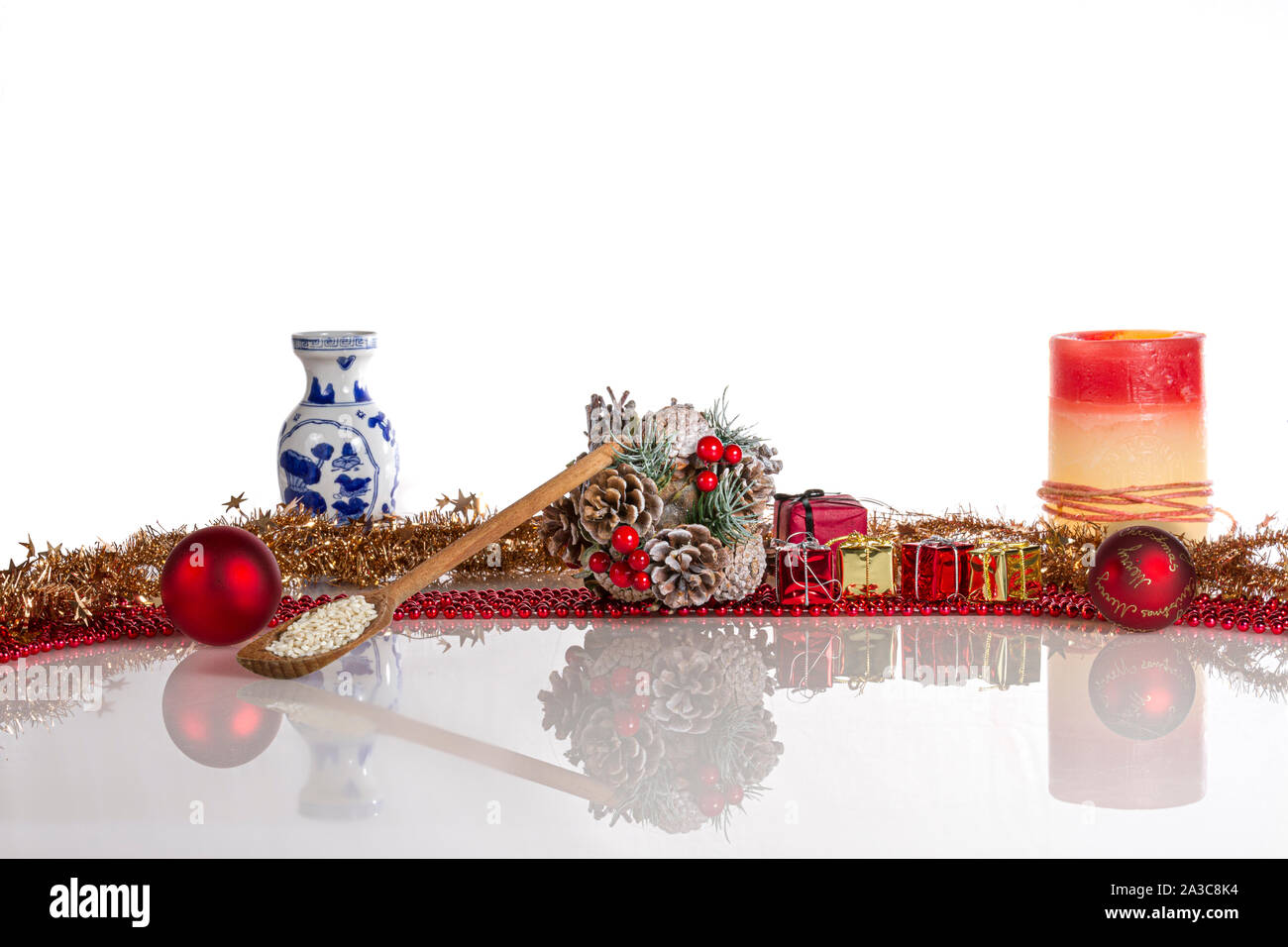 Weihnachten und das neue Jahr Licht Zusammensetzung Stockfoto