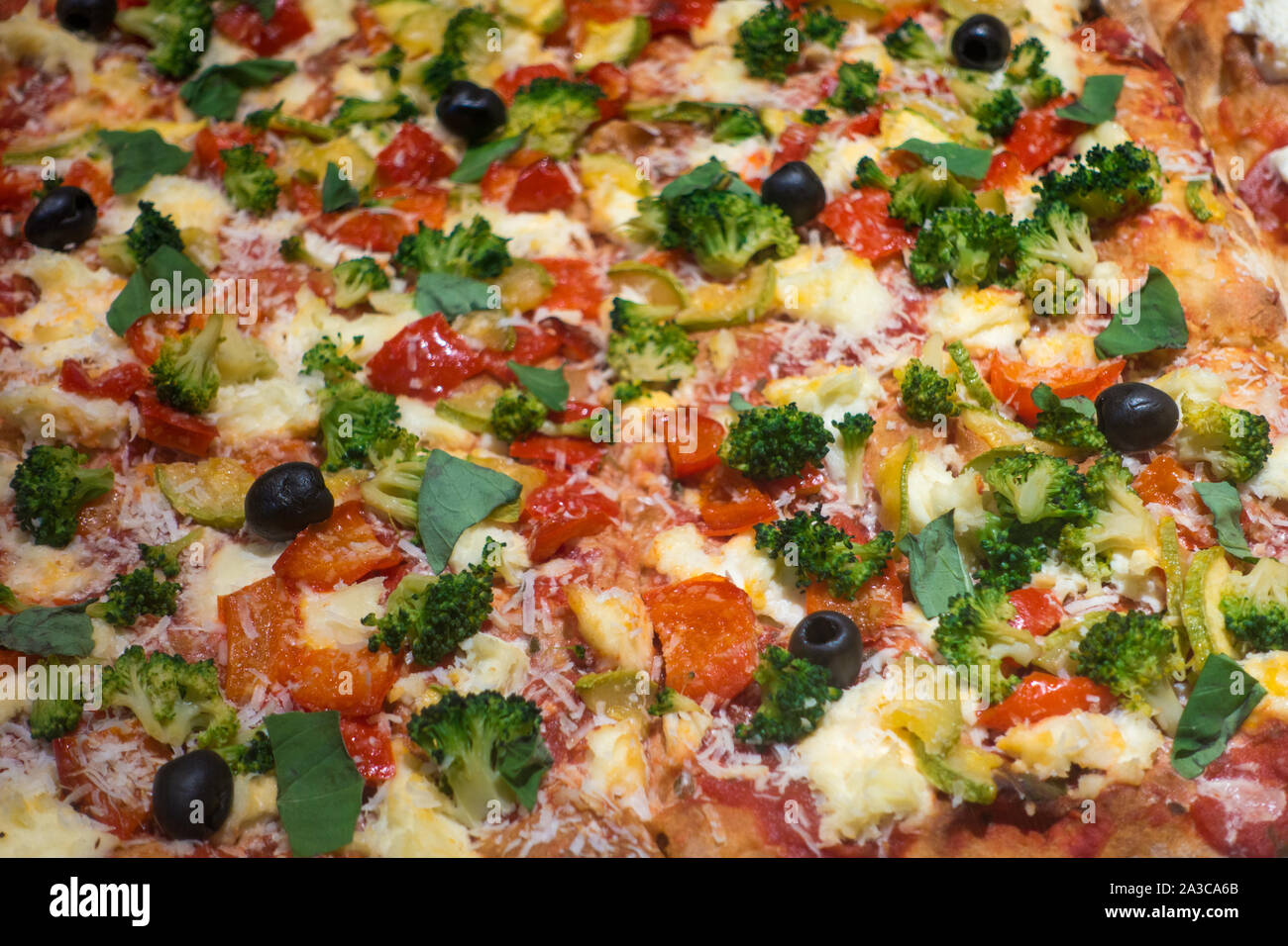 Pizza Vegetarisch Makro Hintergrund Textur Stockfoto