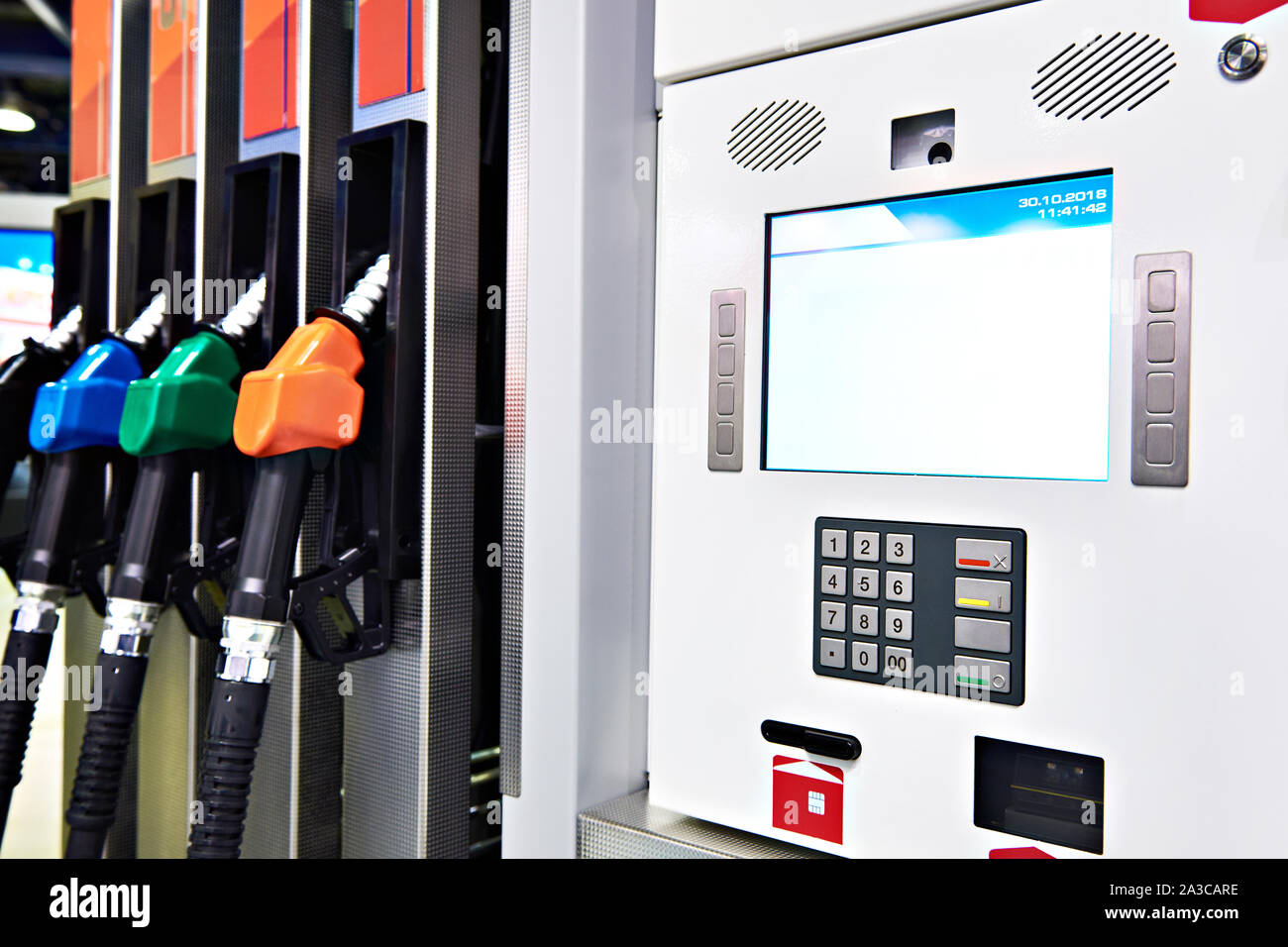 Payment Terminal moderne Tankstelle für Autos Stockfoto