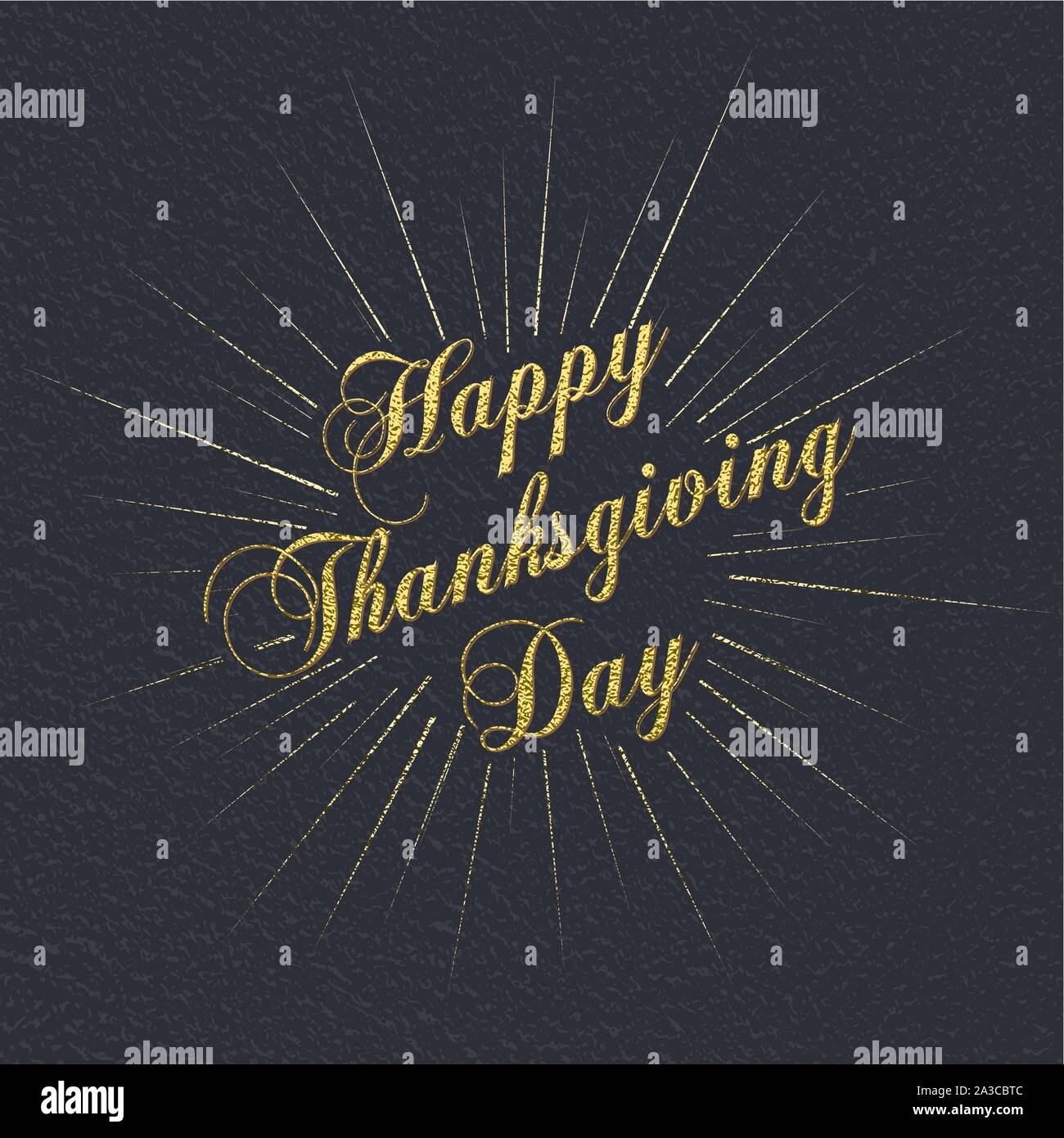 Happy Thanksgiving gold glitzernde Schrift Design. Vector Illustration. Element für Grußkarten, Poster, Einladung. Stock Vektor