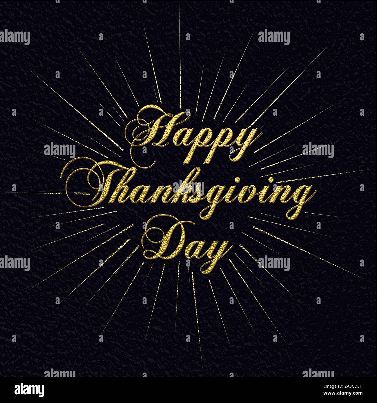 Happy Thanksgiving gold glitzernde Schrift Design. Vector Illustration. Element für Grußkarten, Poster, Einladung. Stock Vektor
