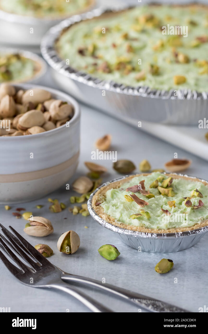 Pistazien Käsekuchen Torten Stockfoto