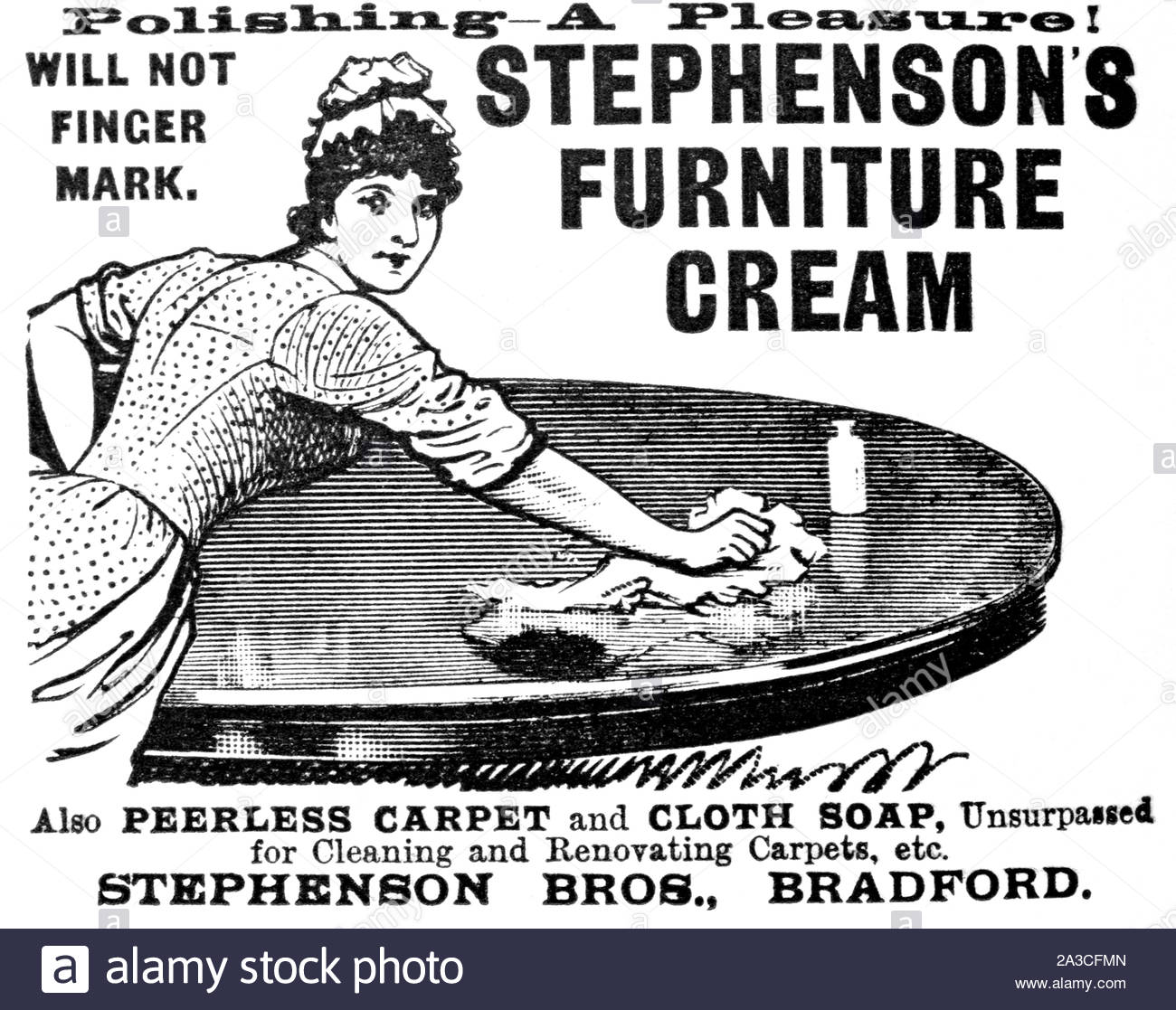 Der viktorianischen Ära, Stephenson Möbel Creme, Vintage Werbung von 1899 Stockfoto