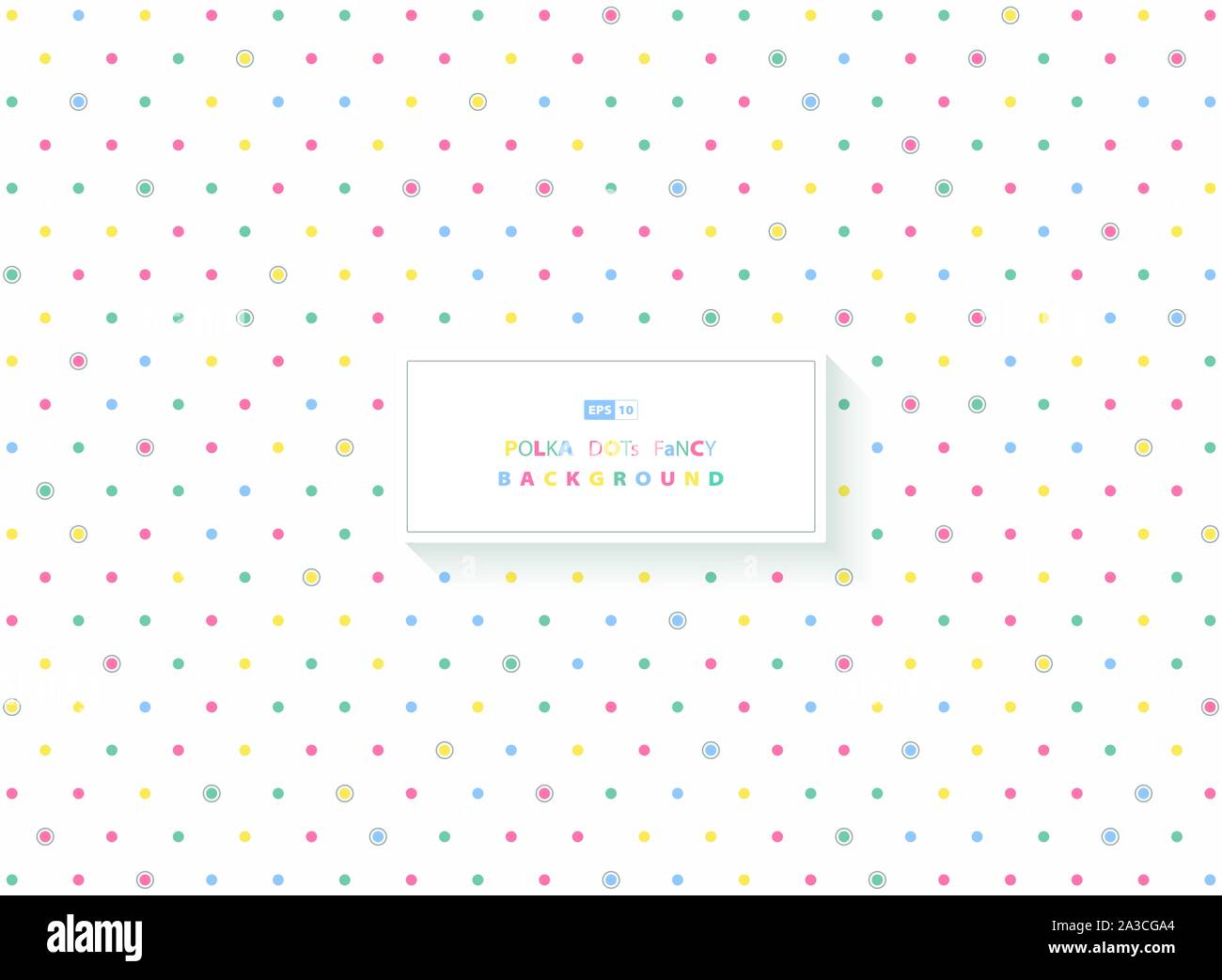 Abstrakte Polka Dot bunte minimales Design Deko Hintergrund. Verwenden Sie für Poster, Artwork, Template Design. Illustration Vector EPS 10. Stock Vektor