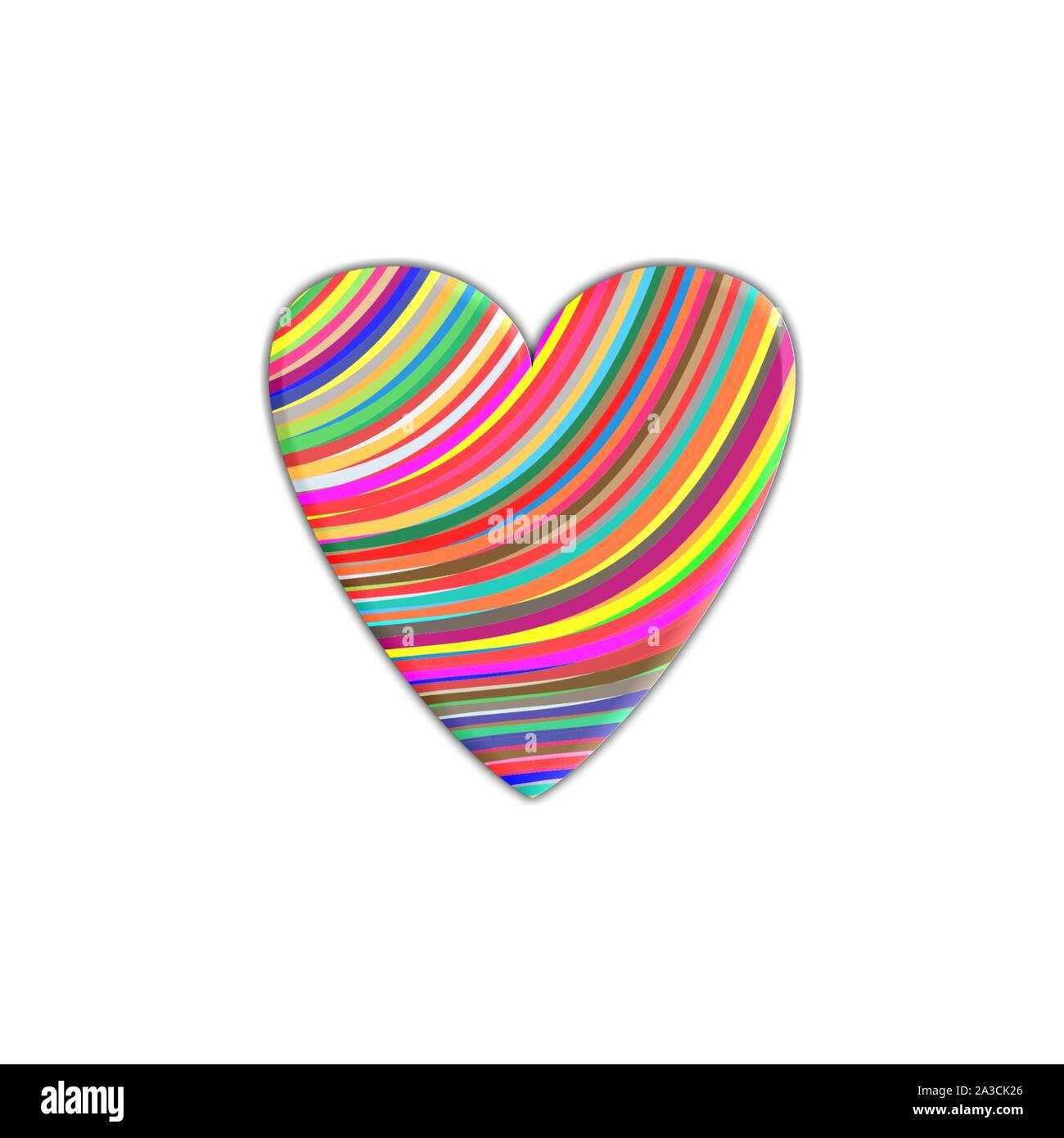 Bilder der Herzen mit verschiedenen Farben Stockfoto