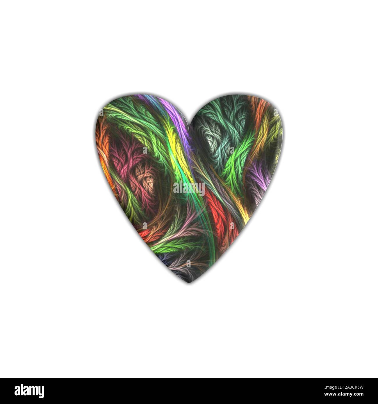 Bilder der Herzen mit verschiedenen Farben Stockfoto