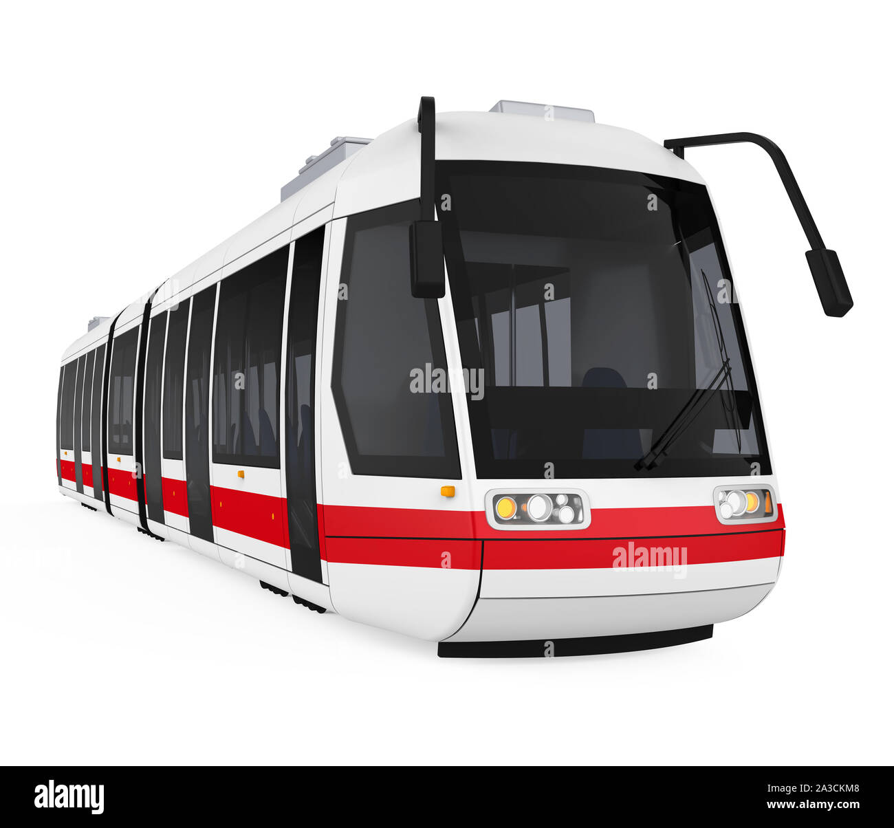 Moderne Straßenbahn isoliert Stockfoto
