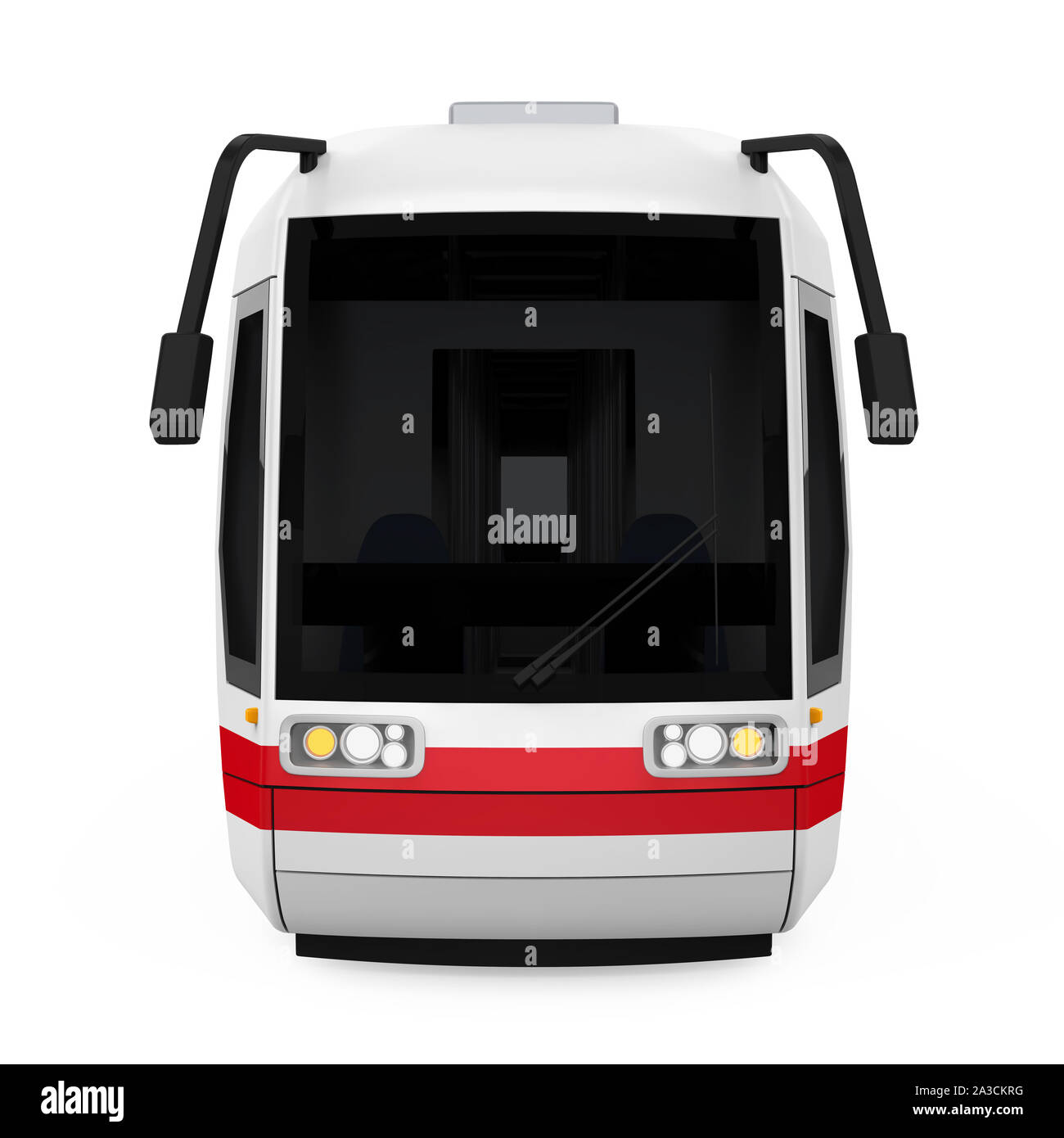 Moderne Straßenbahn isoliert Stockfoto
