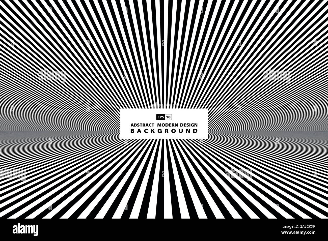 Abstrakte schwarze und weiße Linie der Perspektive Abdeckung Hintergrund. Verwenden Sie für Ad, Poster, Artwork, Template Design. Illustration Vector EPS 10. Stock Vektor
