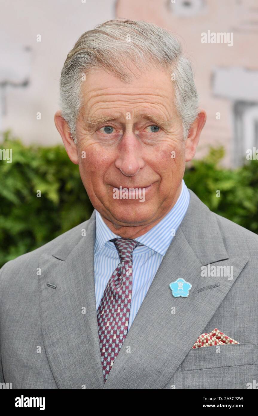 Seine Königliche Hoheit der Prinz von Wales. Prinz Charles. Drücken Sie die Taste und Vorschau Tag, die Ideal Home Show, Earls Court, London. Großbritannien Stockfoto