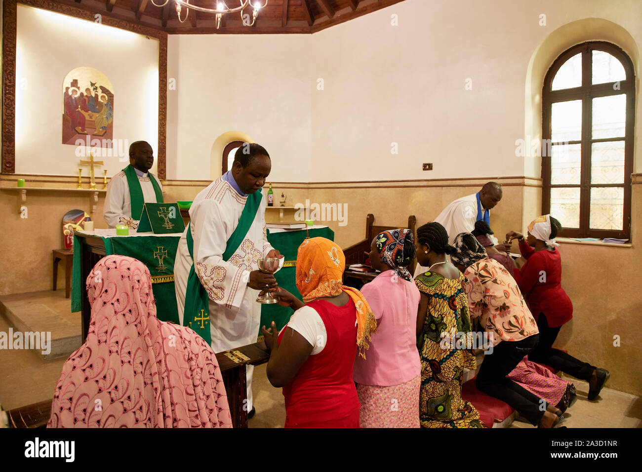 Ägypten Kairo Christen in der Anglikanischen Kirche Flüchtlinge aus dem Sudan 25-6-2017 Foto Jaco Klamer Stockfoto