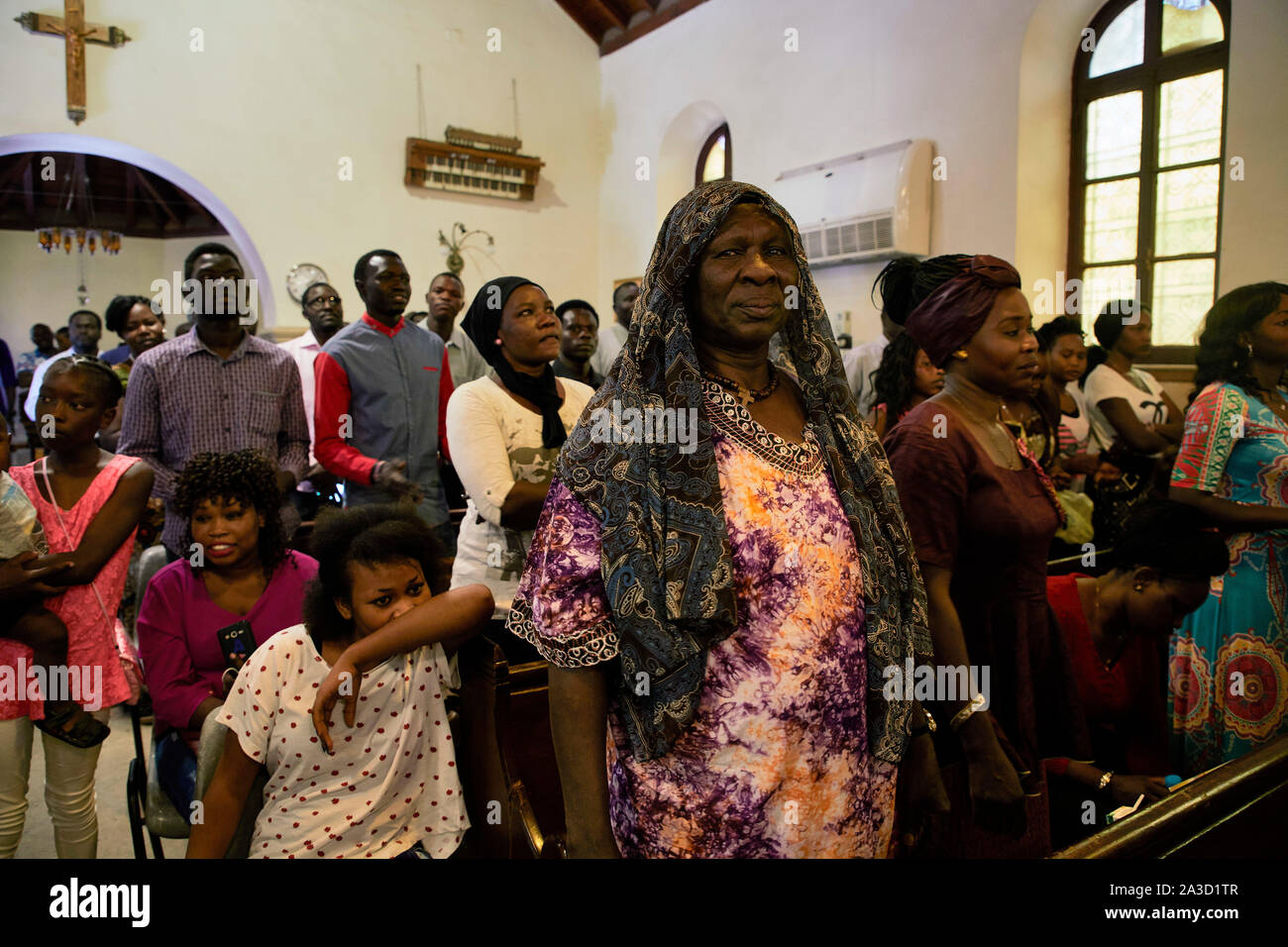 Ägypten Kairo Christen in der Anglikanischen Kirche Flüchtlinge aus dem Sudan 25-6-2017 Foto Jaco Klamer Stockfoto