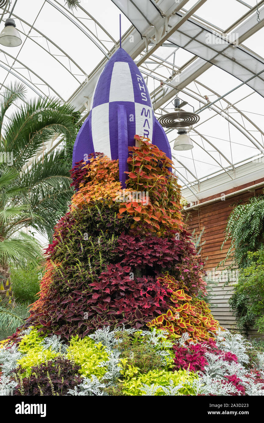 Mars Ausstellung im Glashaus an RHS Garden Wisley, Surrey, UK, im Oktober 2019 Stockfoto