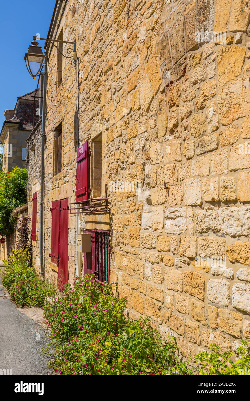 Die alten Häuser der mittelalterlichen Stadt Sarlat-la-Canéda in der Dordogne Frankreich Stockfoto